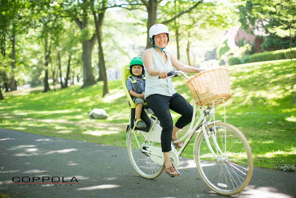 Coppola Photography Boston Bike Image Asian Family Woman and Child on Hubway Bike Share