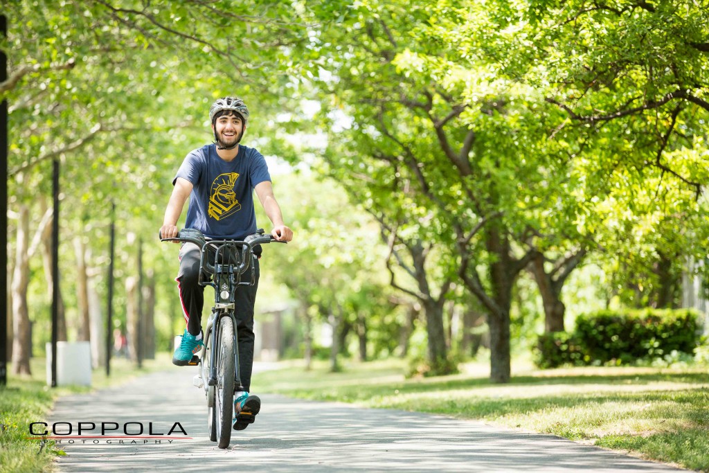 Coppola Photography Boston Bike Photo Man on Hubway Smiling on Safe Path