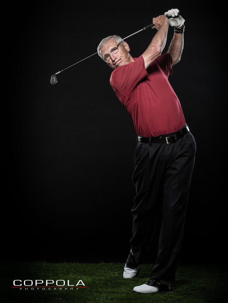 Golf athlete studio portrait senior male