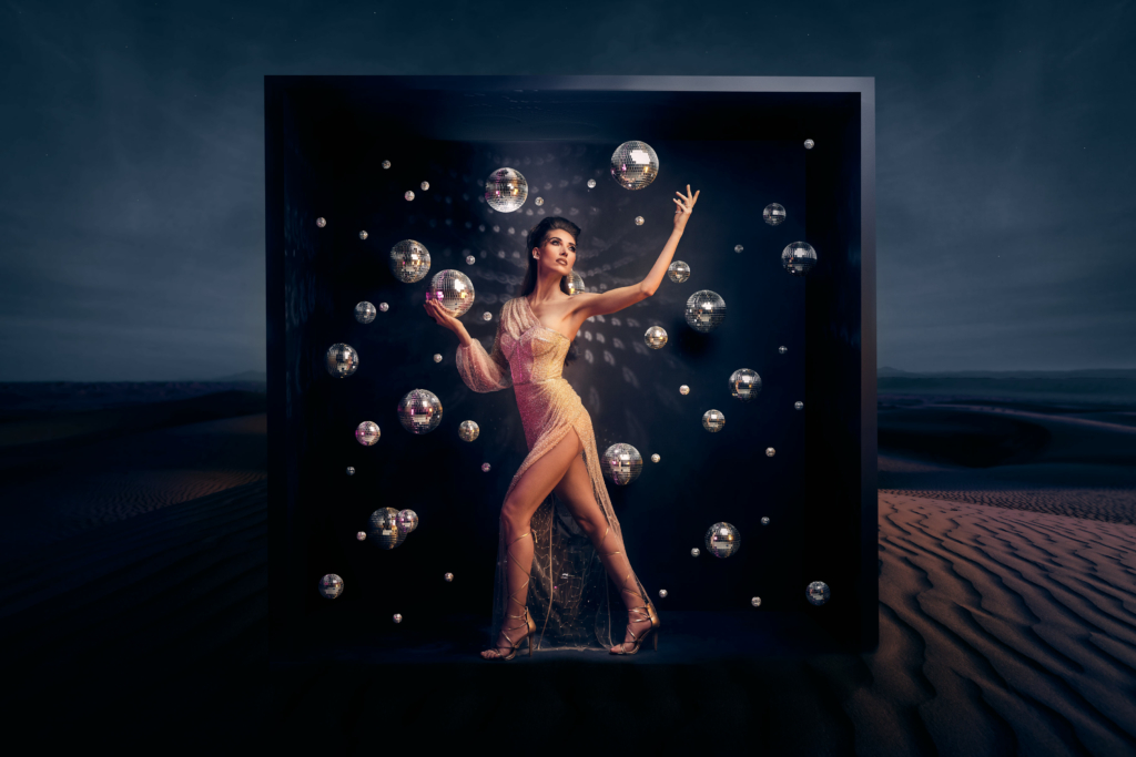Cosmos Venus Revisited with Composite Background of Desert Scene